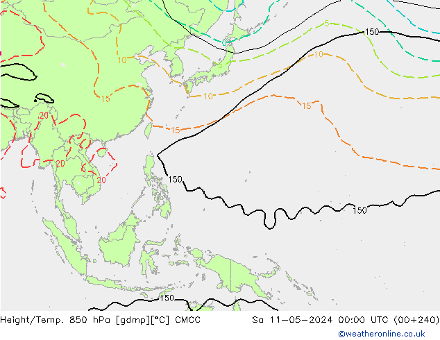 Height/Temp. 850 hPa CMCC Sa 11.05.2024 00 UTC