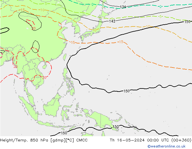 Height/Temp. 850 hPa CMCC Th 16.05.2024 00 UTC