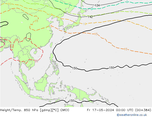 Yükseklik/Sıc. 850 hPa CMCC Cu 17.05.2024 00 UTC