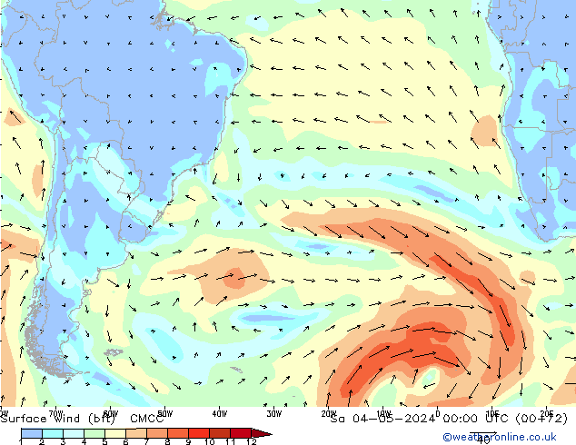 Surface wind (bft) CMCC Sa 04.05.2024 00 UTC
