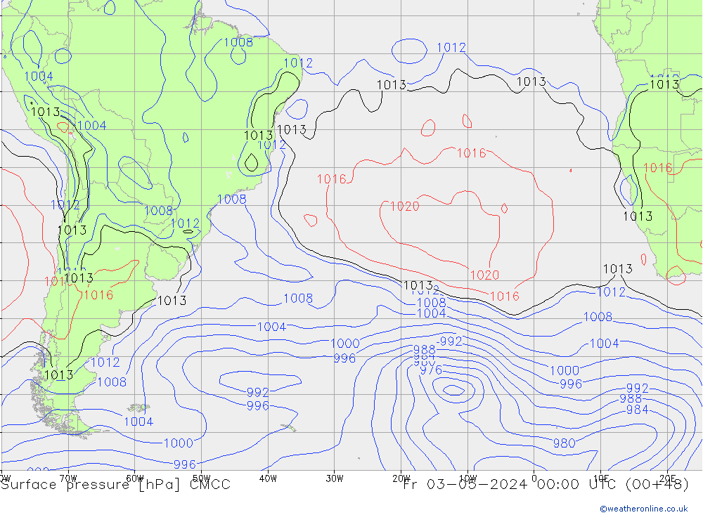 pressão do solo CMCC Sex 03.05.2024 00 UTC