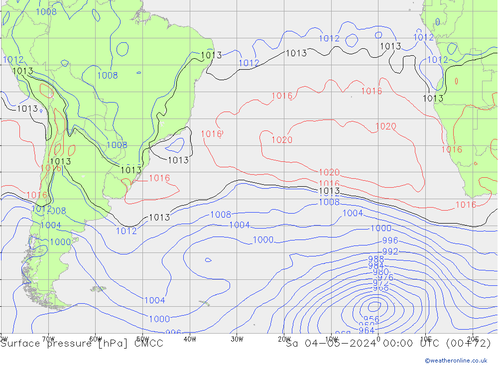 Surface pressure CMCC Sa 04.05.2024 00 UTC