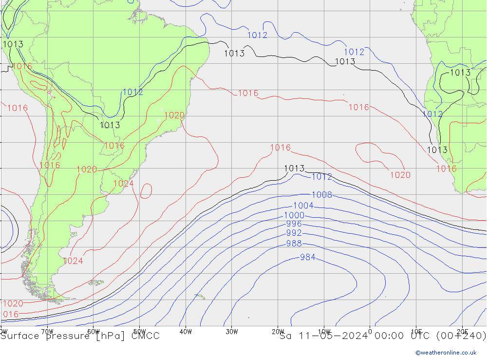 ciśnienie CMCC so. 11.05.2024 00 UTC