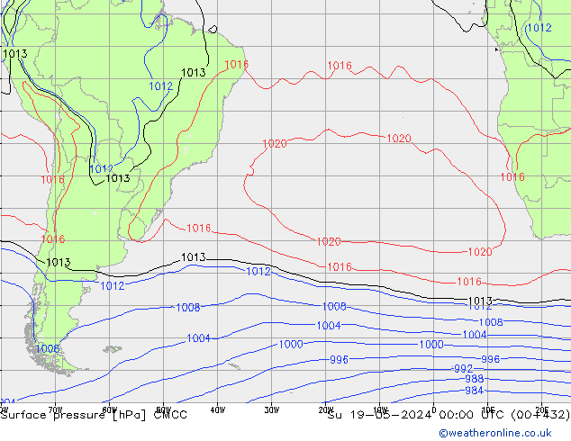 Yer basıncı CMCC Paz 19.05.2024 00 UTC