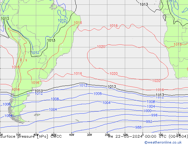 Atmosférický tlak CMCC St 22.05.2024 00 UTC