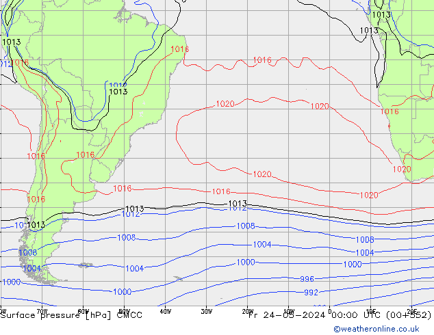 приземное давление CMCC пт 24.05.2024 00 UTC