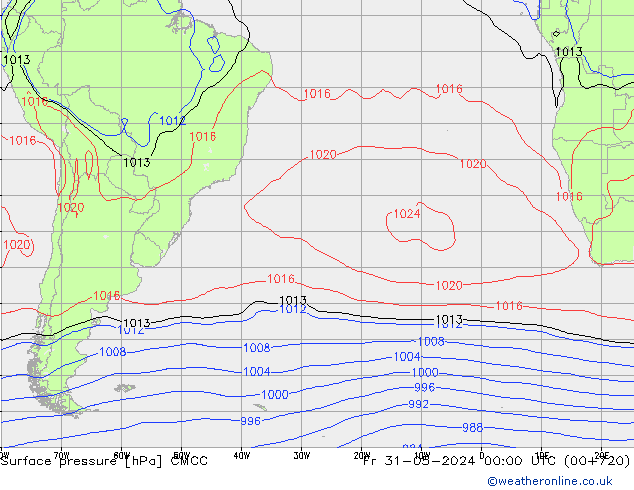 Surface pressure CMCC Fr 31.05.2024 00 UTC