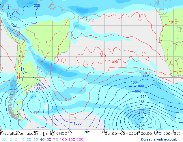 Precipitation accum. CMCC Dom 05.05.2024 00 UTC