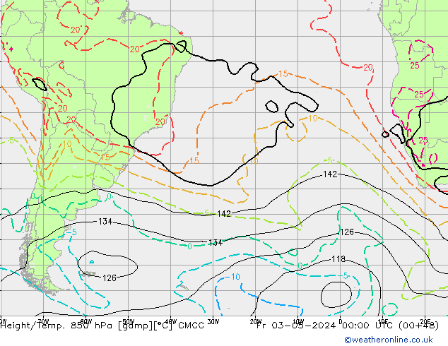 Height/Temp. 850 гПа CMCC пт 03.05.2024 00 UTC