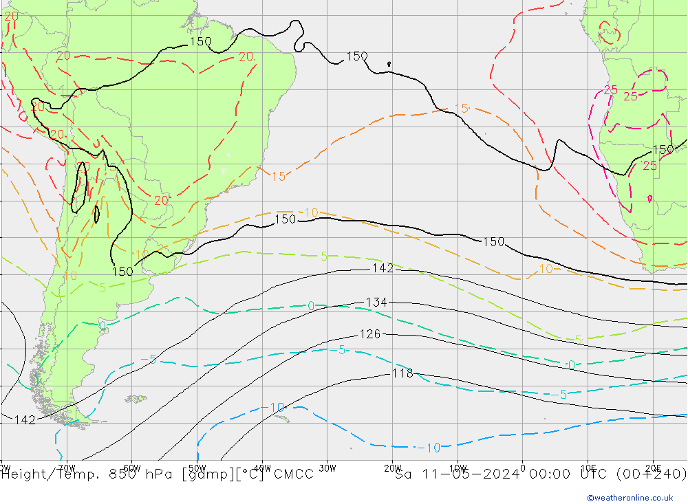 Height/Temp. 850 hPa CMCC  11.05.2024 00 UTC