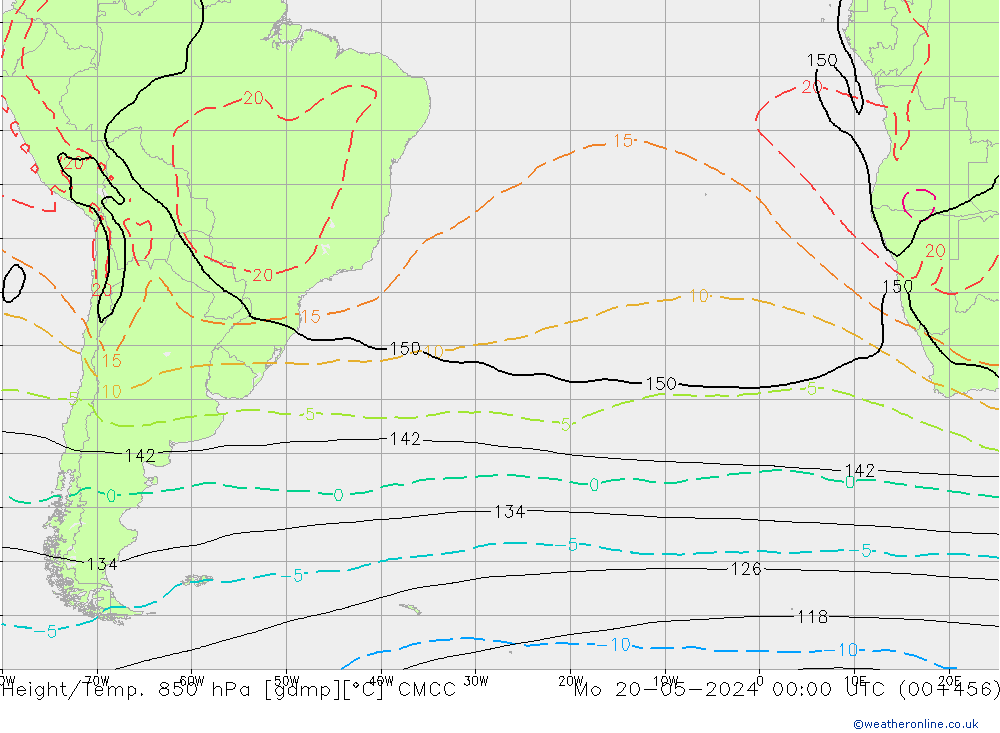 Height/Temp. 850 hPa CMCC Mo 20.05.2024 00 UTC