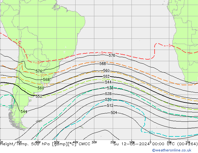 Height/Temp. 500 гПа CMCC Вс 12.05.2024 00 UTC