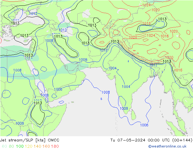 Jet stream CMCC Ter 07.05.2024 00 UTC