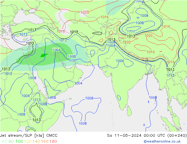 高速氣流/地面气压 CMCC 星期六 11.05.2024 00 UTC