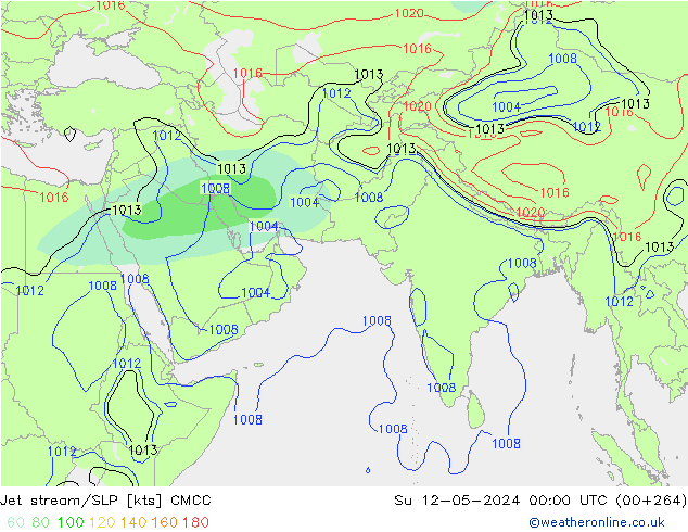 Jet stream/SLP CMCC Su 12.05.2024 00 UTC