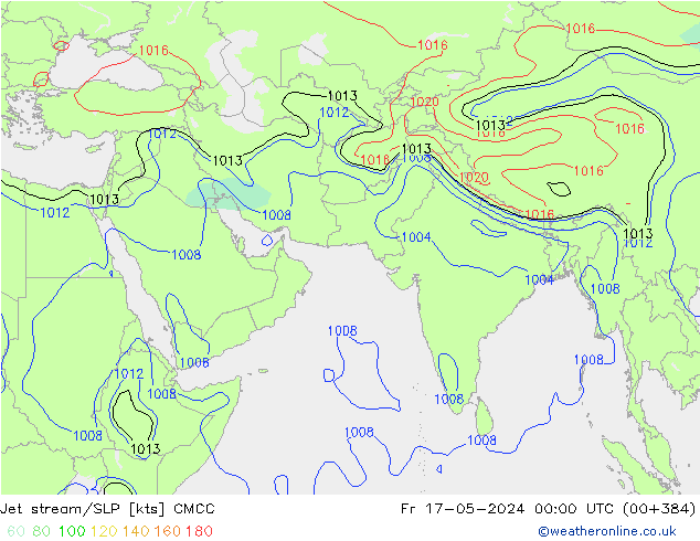 高速氣流/地面气压 CMCC 星期五 17.05.2024 00 UTC