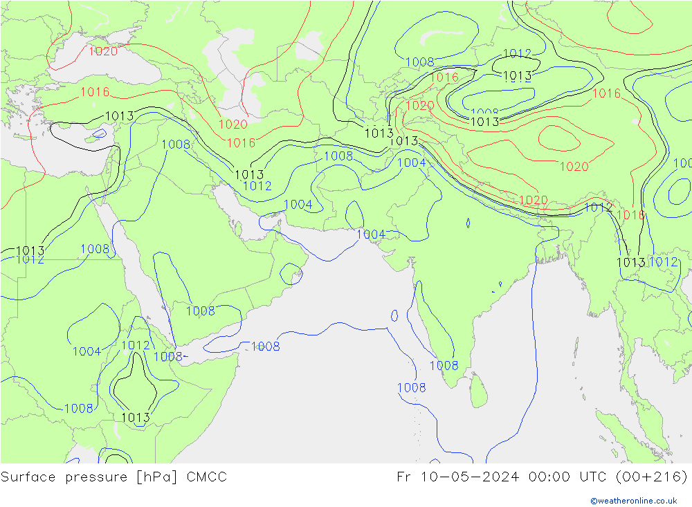 pressão do solo CMCC Sex 10.05.2024 00 UTC