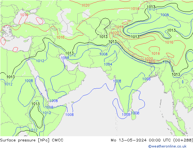 приземное давление CMCC пн 13.05.2024 00 UTC