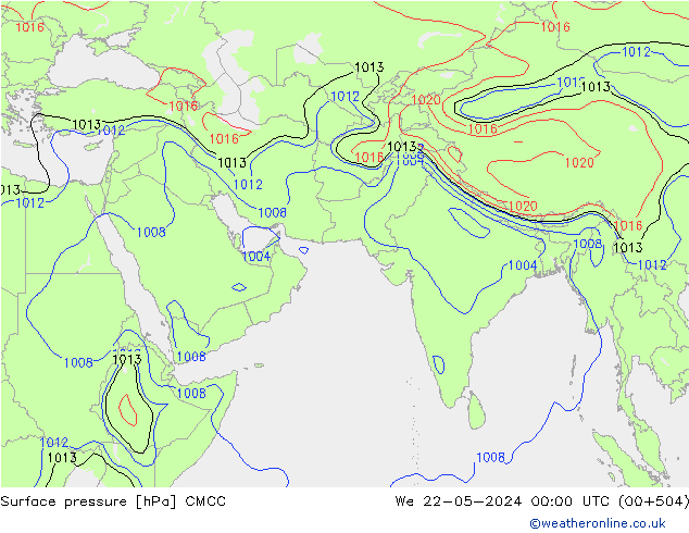 pression de l'air CMCC mer 22.05.2024 00 UTC