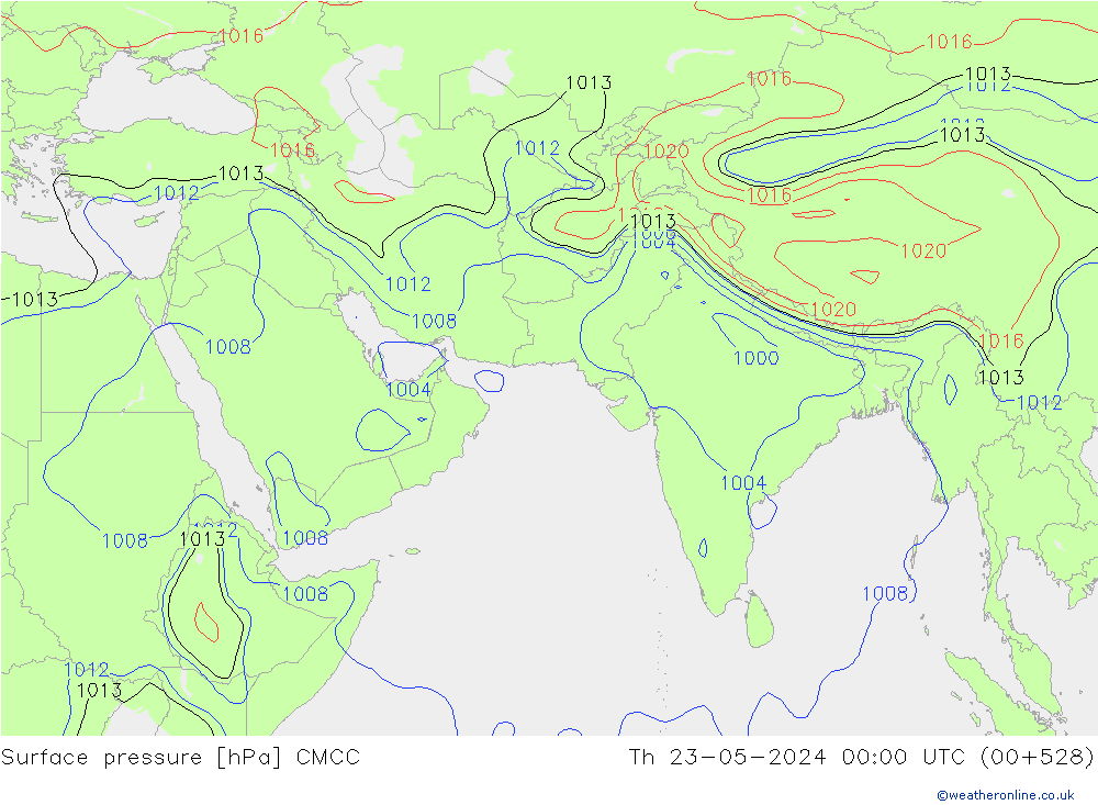 Luchtdruk (Grond) CMCC do 23.05.2024 00 UTC