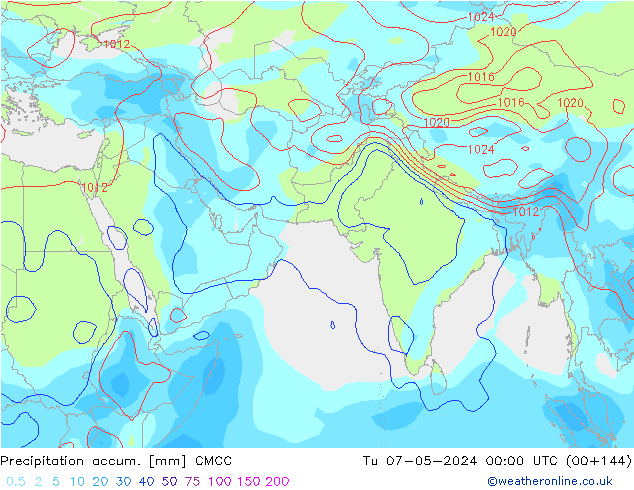 Toplam Yağış CMCC Sa 07.05.2024 00 UTC