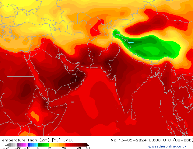 Temperature High (2m) CMCC Mo 13.05.2024 00 UTC