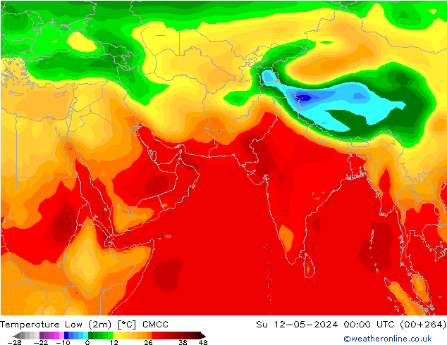 Temperature Low (2m) CMCC 星期日 12.05.2024 00 UTC