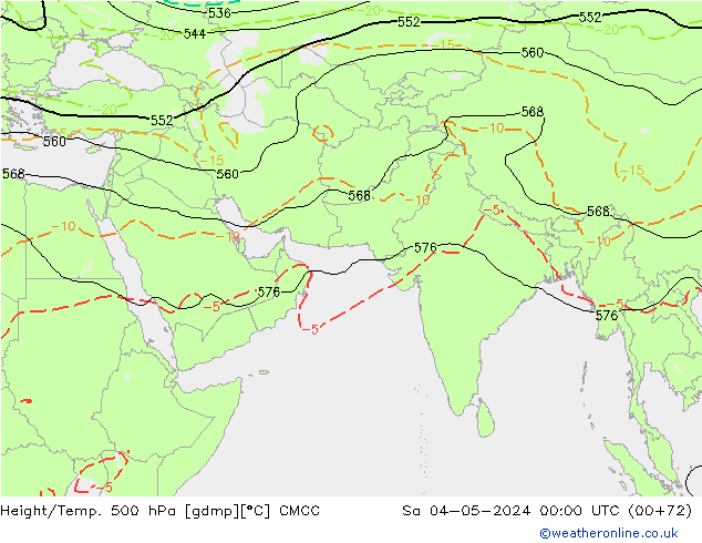 Height/Temp. 500 гПа CMCC сб 04.05.2024 00 UTC