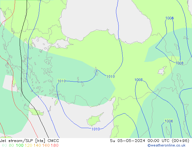 Jet Akımları/SLP CMCC Paz 05.05.2024 00 UTC