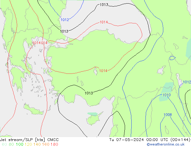 Jet stream CMCC Ter 07.05.2024 00 UTC