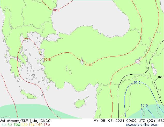 Jet stream/SLP CMCC We 08.05.2024 00 UTC