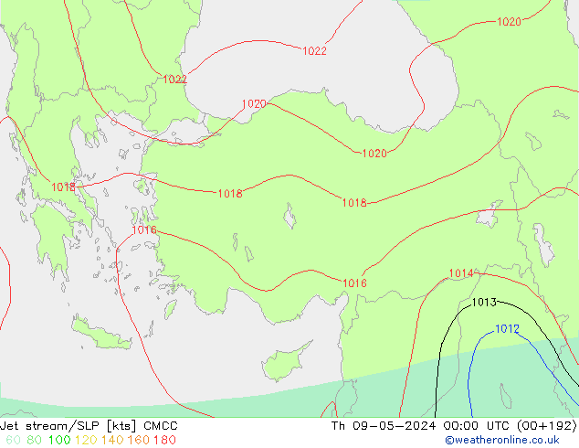 Straalstroom/SLP CMCC do 09.05.2024 00 UTC