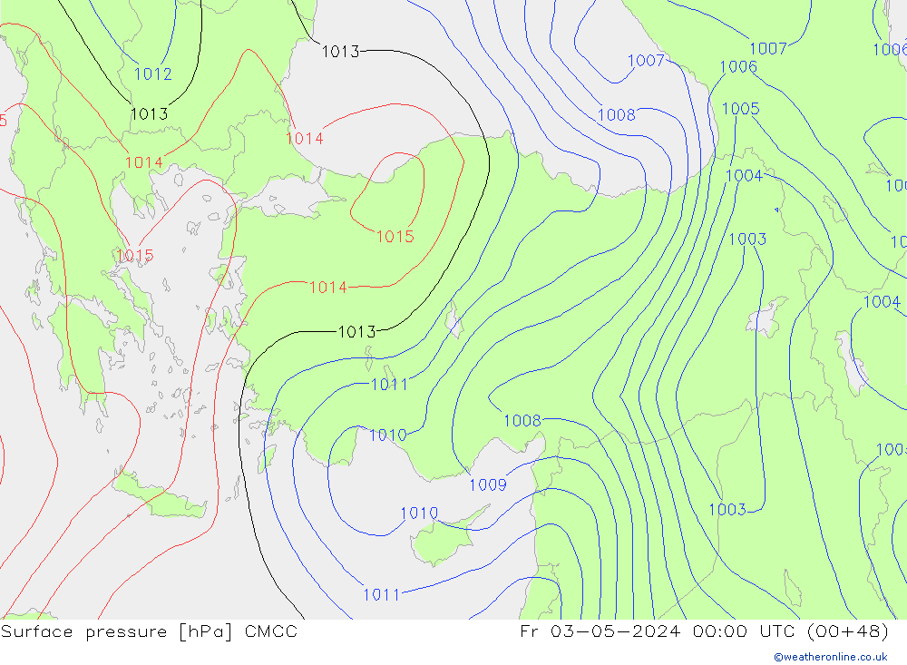 Surface pressure CMCC Fr 03.05.2024 00 UTC