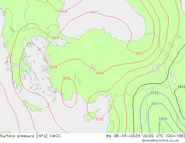 pressão do solo CMCC Qua 08.05.2024 00 UTC