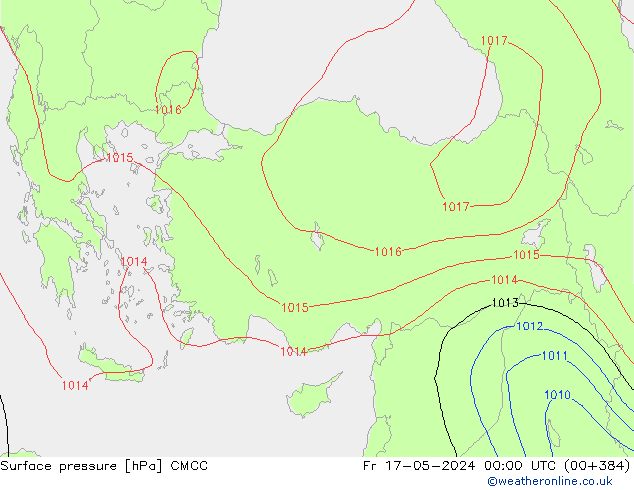 Atmosférický tlak CMCC Pá 17.05.2024 00 UTC