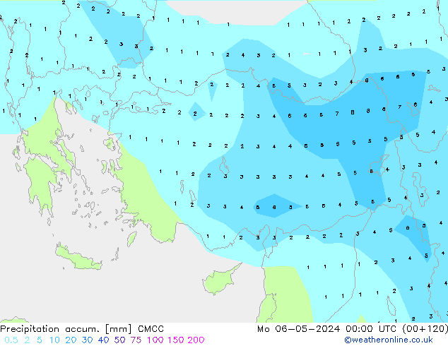 Precipitation accum. CMCC lun 06.05.2024 00 UTC