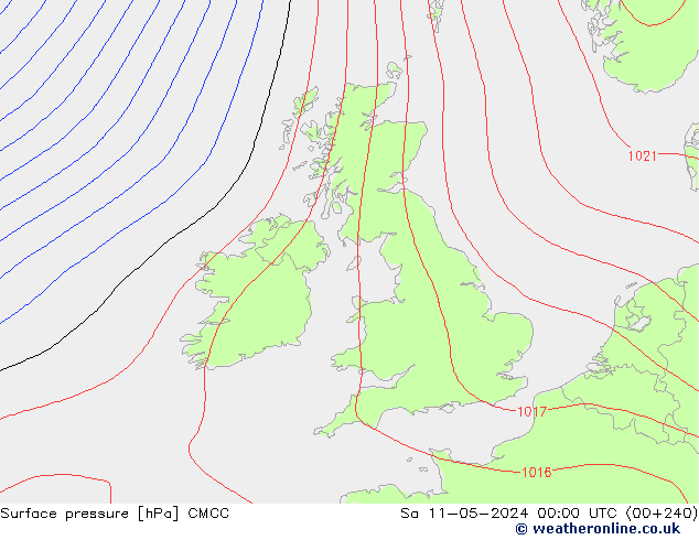 Surface pressure CMCC Sa 11.05.2024 00 UTC