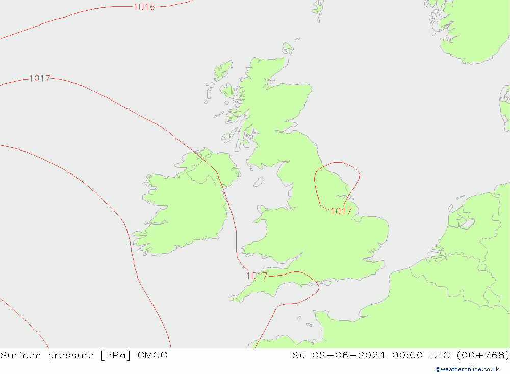 Bodendruck CMCC So 02.06.2024 00 UTC