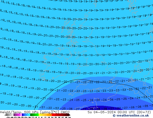 Height/Temp. 500 hPa CMCC Sáb 04.05.2024 00 UTC