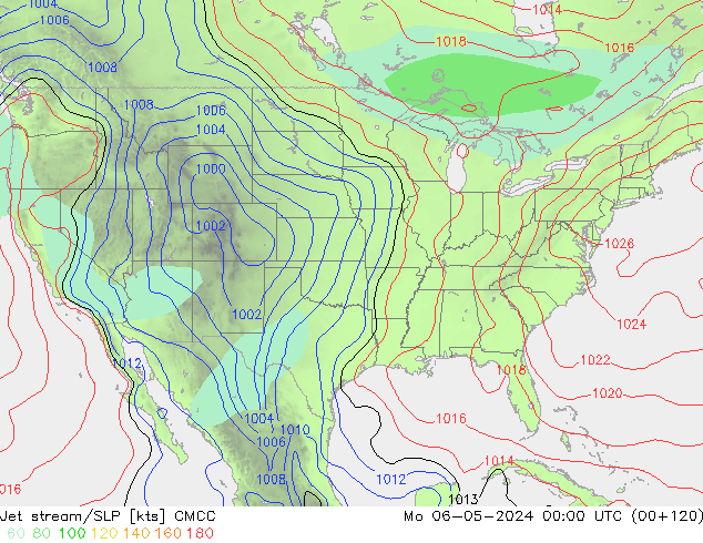 Jet stream/SLP CMCC Mo 06.05.2024 00 UTC