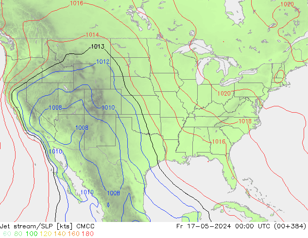 Jet stream/SLP CMCC Pá 17.05.2024 00 UTC