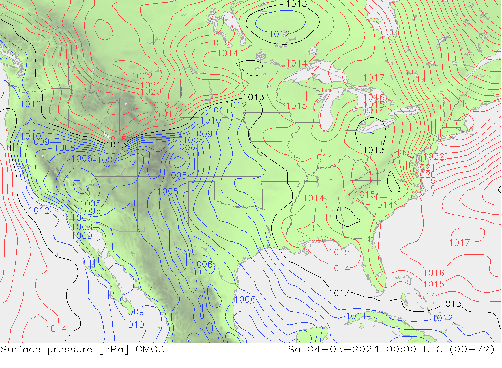 Surface pressure CMCC Sa 04.05.2024 00 UTC