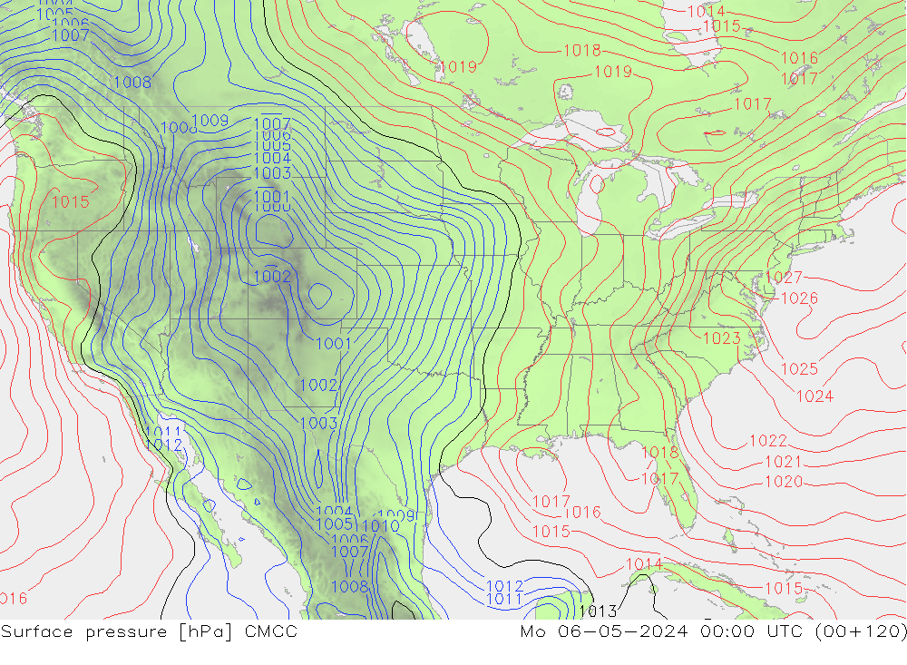 Surface pressure CMCC Mo 06.05.2024 00 UTC