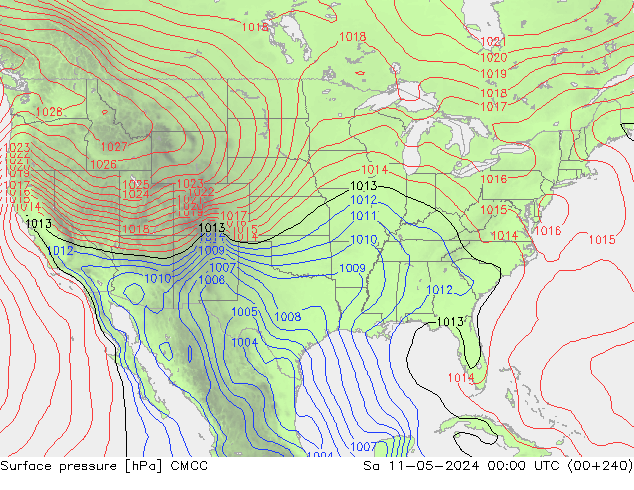 Atmosférický tlak CMCC So 11.05.2024 00 UTC