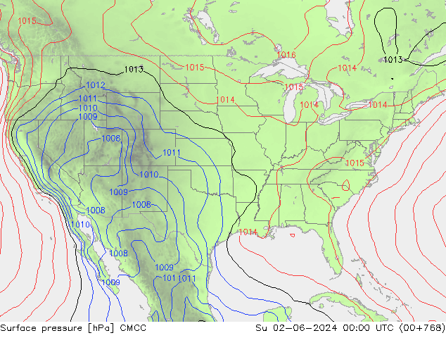 Surface pressure CMCC Su 02.06.2024 00 UTC