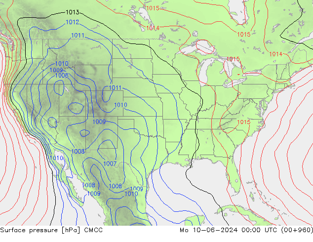 Surface pressure CMCC Mo 10.06.2024 00 UTC