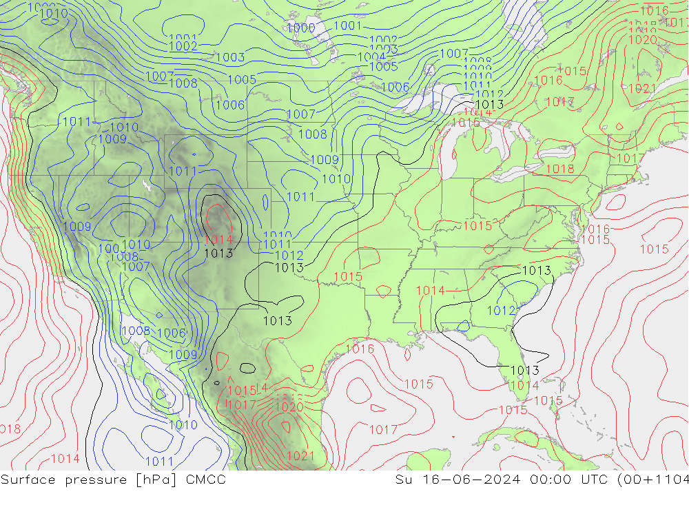 Surface pressure CMCC Su 16.06.2024 00 UTC