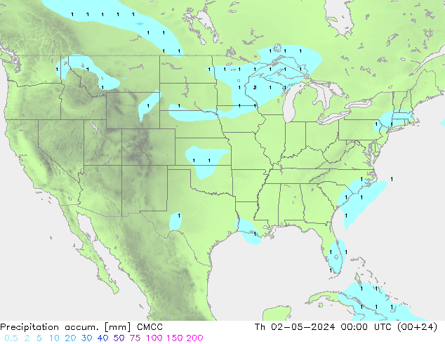 Toplam Yağış CMCC Per 02.05.2024 00 UTC