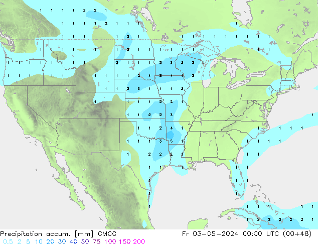 Precipitation accum. CMCC  03.05.2024 00 UTC