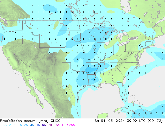 Precipitation accum. CMCC sab 04.05.2024 00 UTC